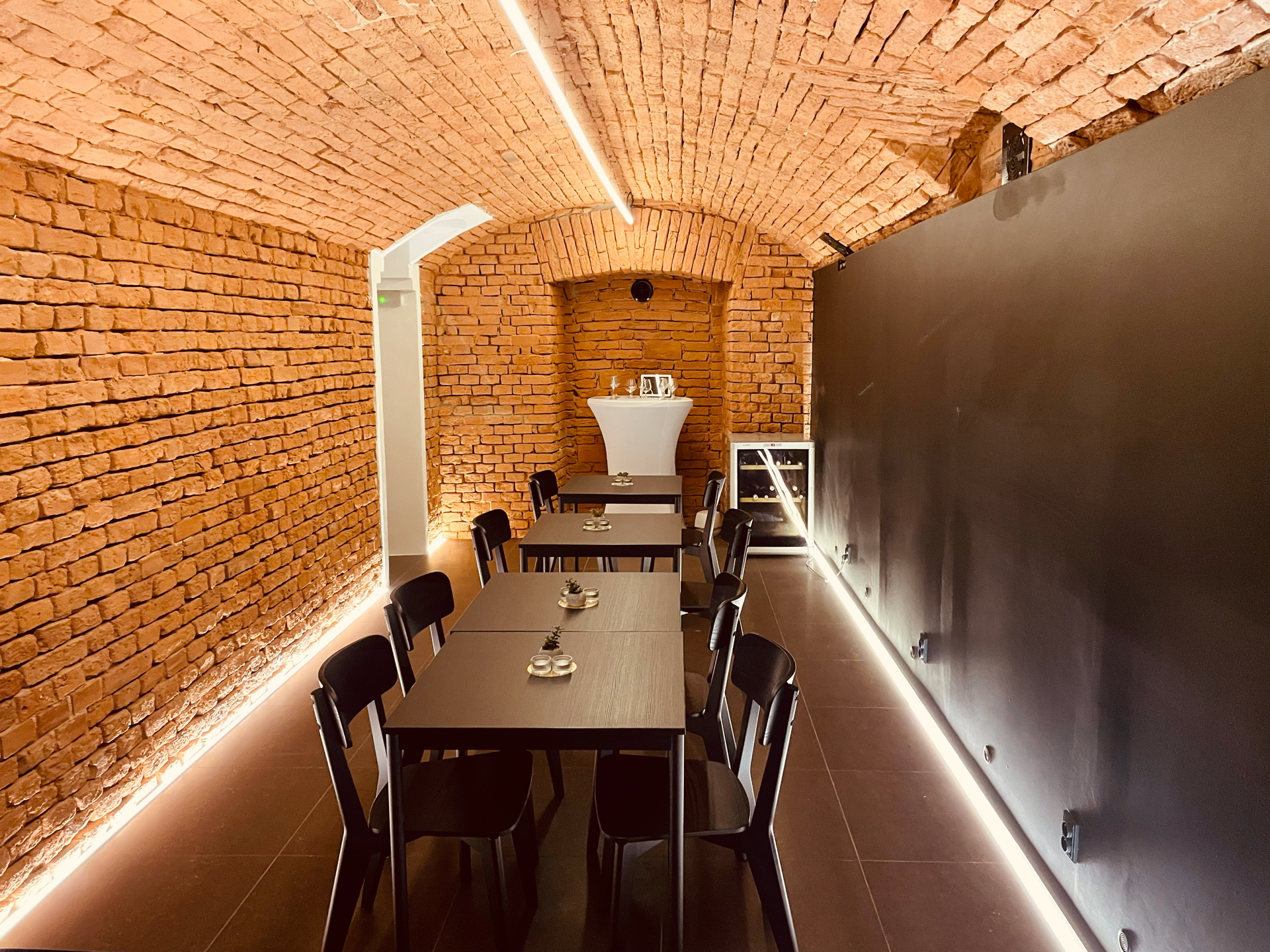 Detail míchaného drinku s ledem na tmavém pozadí